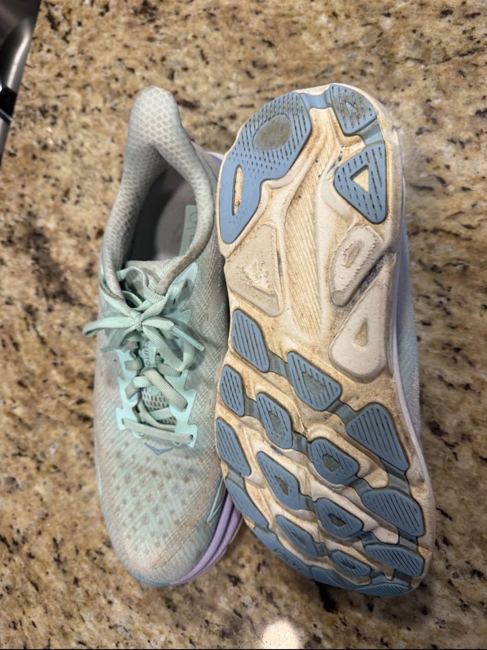 Hoka Women's Mint and Lavender Cushioned Running Sneakers - Picture 2 of 2